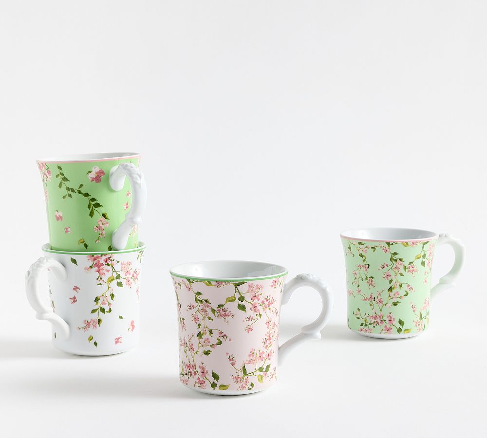 Monique Lhuillier Garden Trellis Mugs - Mixed Set of 4 by Pottery Barn