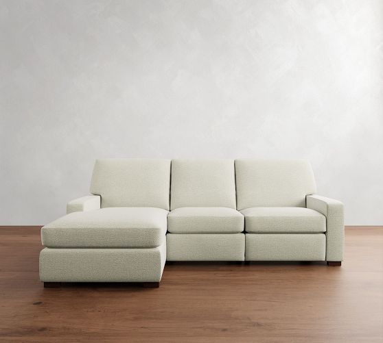Turner Square Arm Power Reclining Chaise Sectional (105"-117") by Pottery Barn