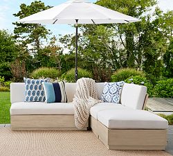 Indio Eucalyptus Modern Platform 4-Piece Outdoor Sectional (95")