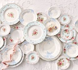 LoveShackFancy Rose Porcelain Appetizer Plates - Set of 4