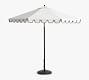 Scalloped Round Metal Umbrella with Brass Accents (9')
