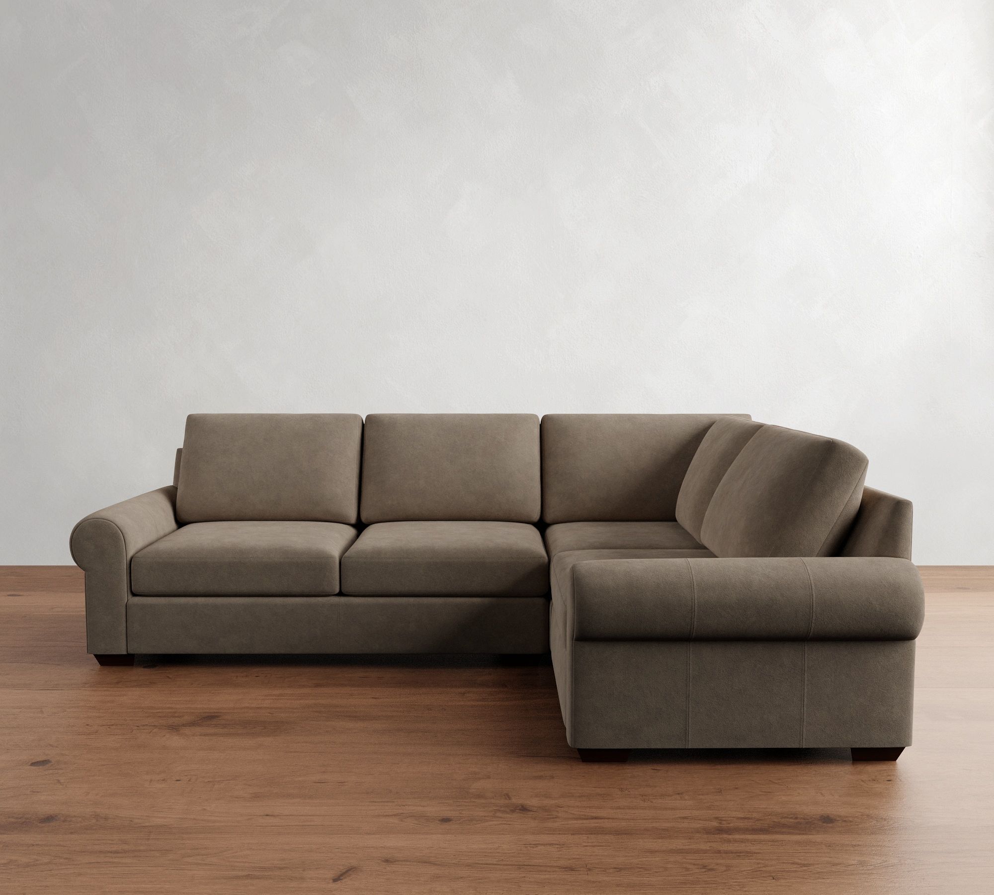 Big Sur Roll Arm Leather 3-Piece Sectional (115") - thumbnail 2
