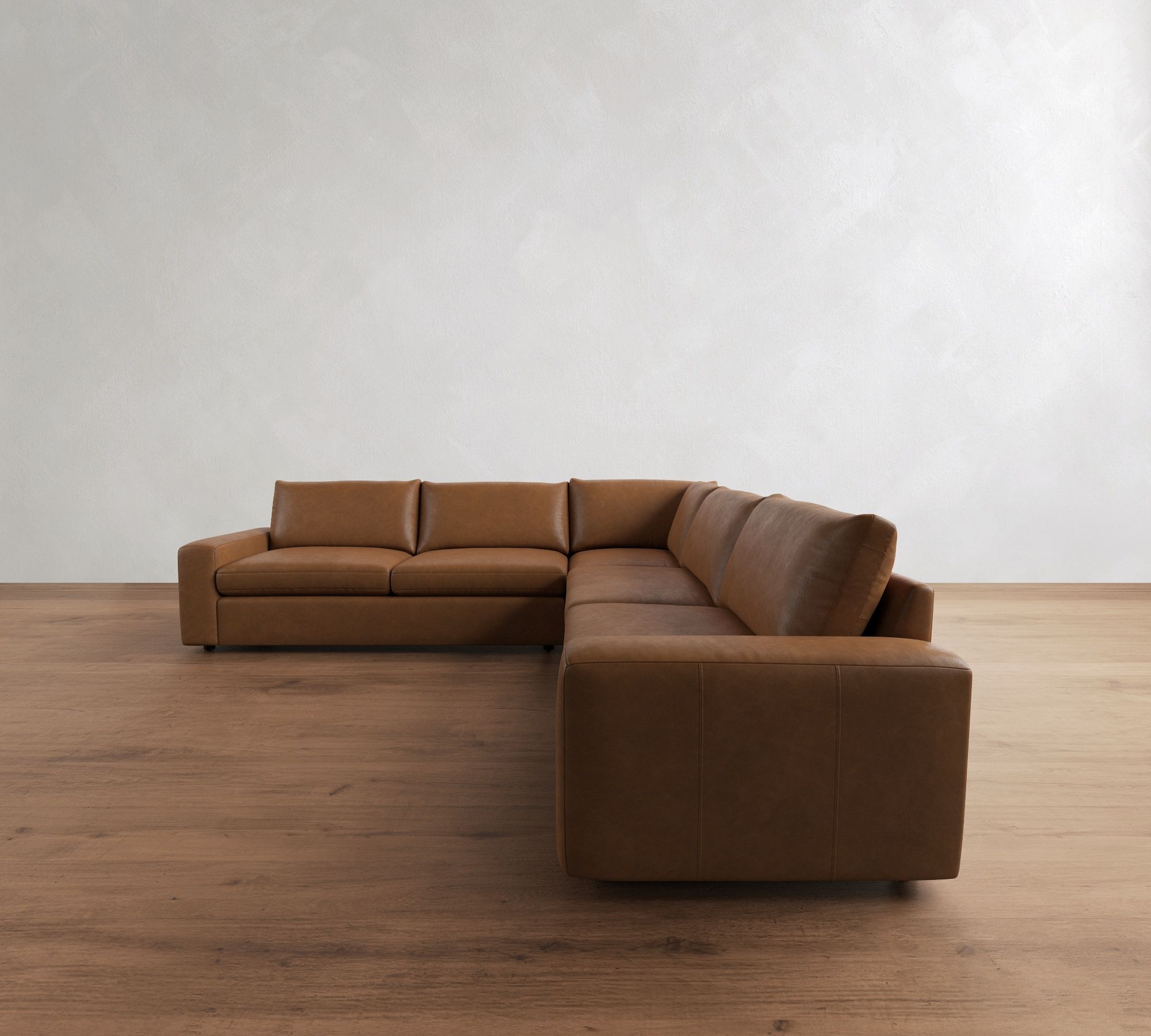 Sierra Leather 3-Piece L-Shaped Sectional (127") - thumbnail 4