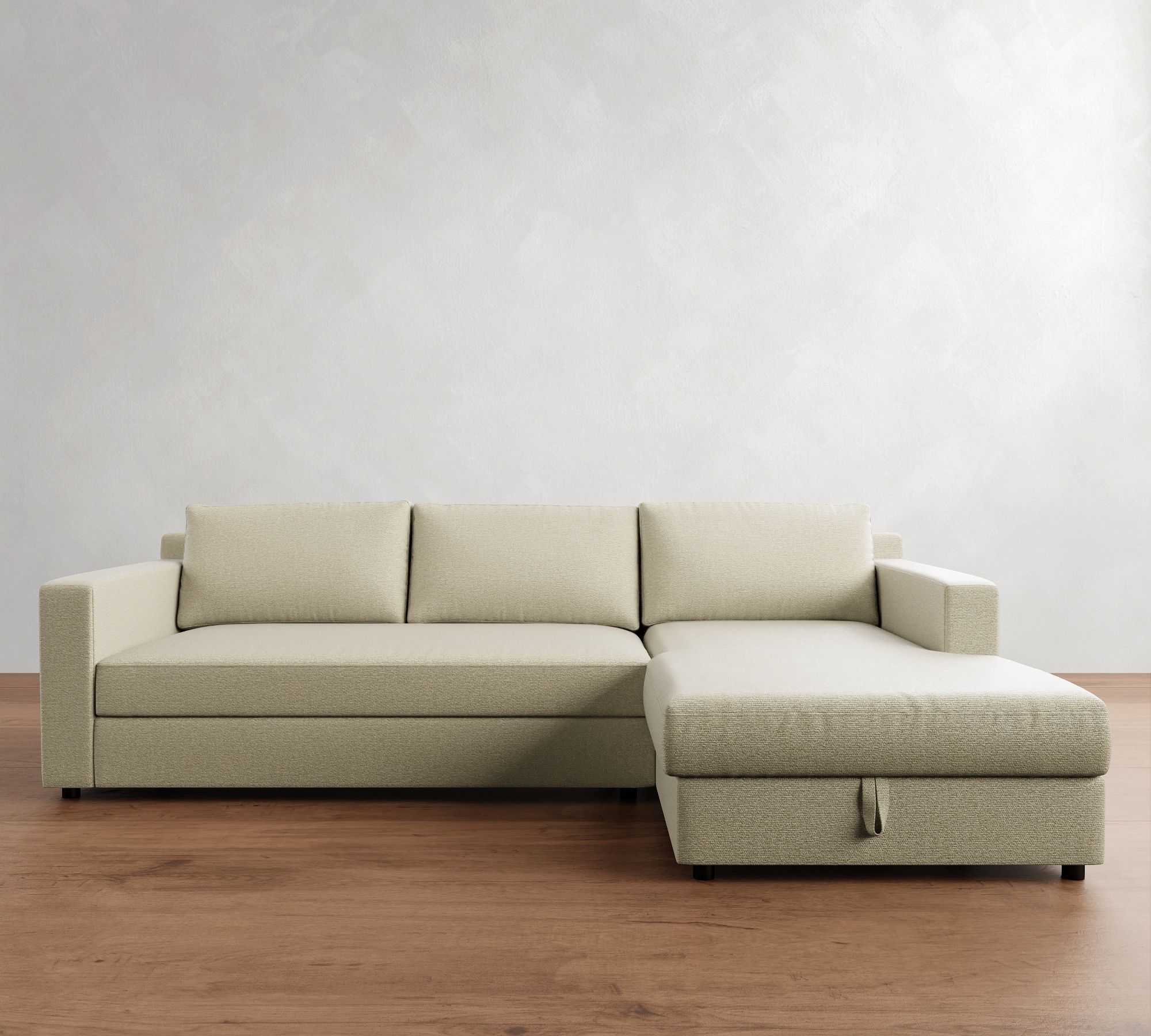Pacifica Wide Arm Trundle Sleeper Chaise Sectional  (107")