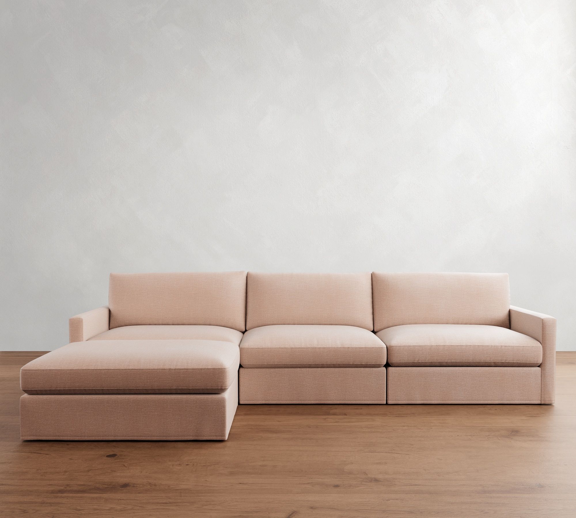 Westwood Slim Arm Slipcovered Modular Chaise Sectional (137")