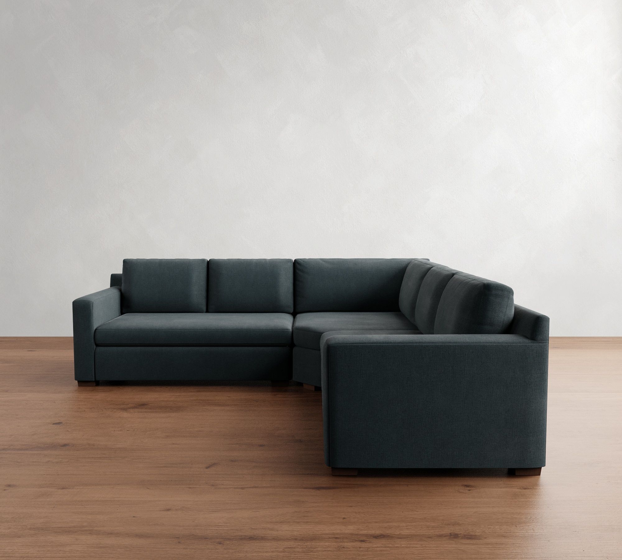 Shasta Square Arm 3-Piece L-Shaped Wedge Sectional (105"&ndash;110") - thumbnail 8