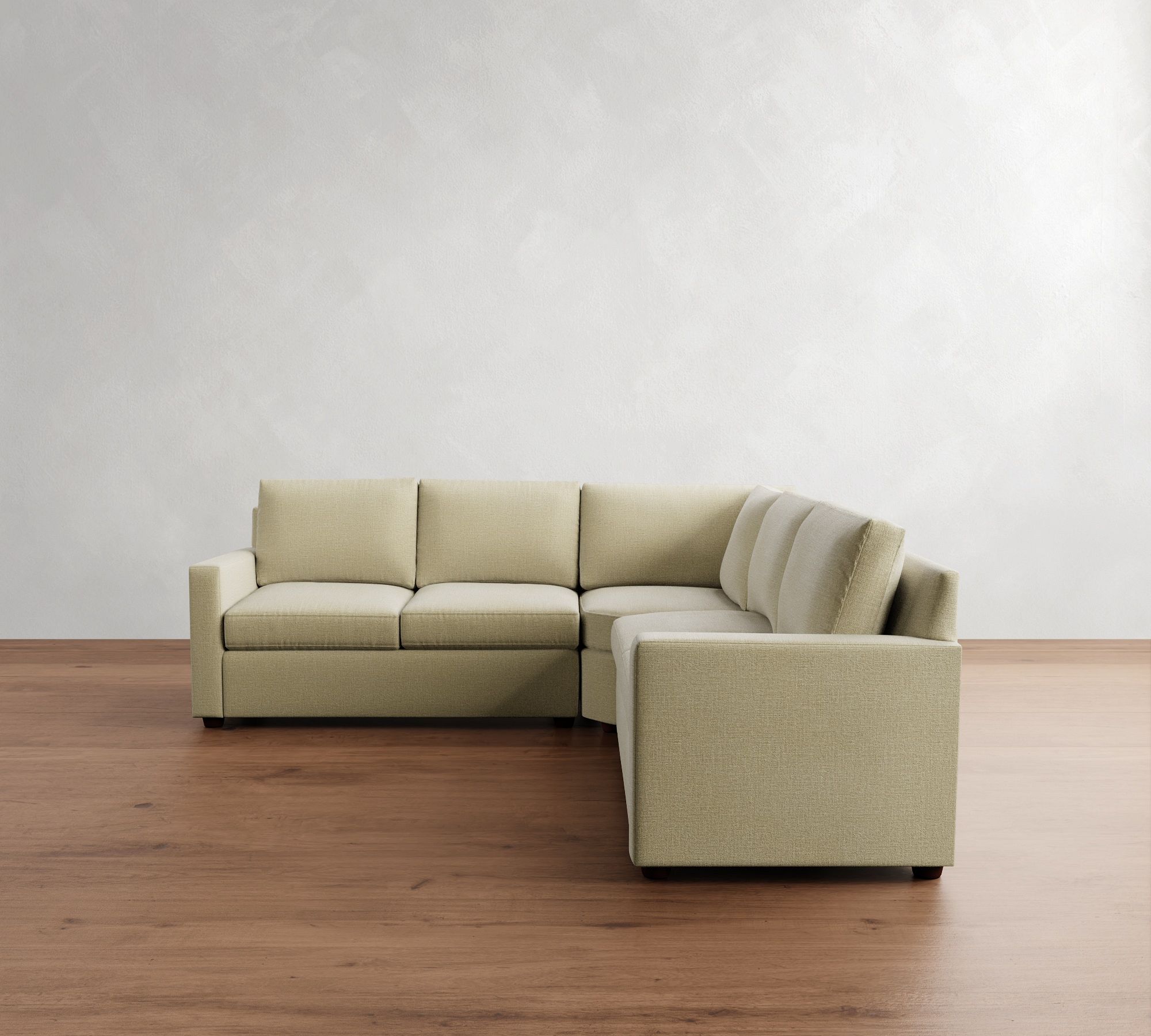 Cameron Modern Square Arm 3-Piece L-Shaped Wedge Sectional (104")