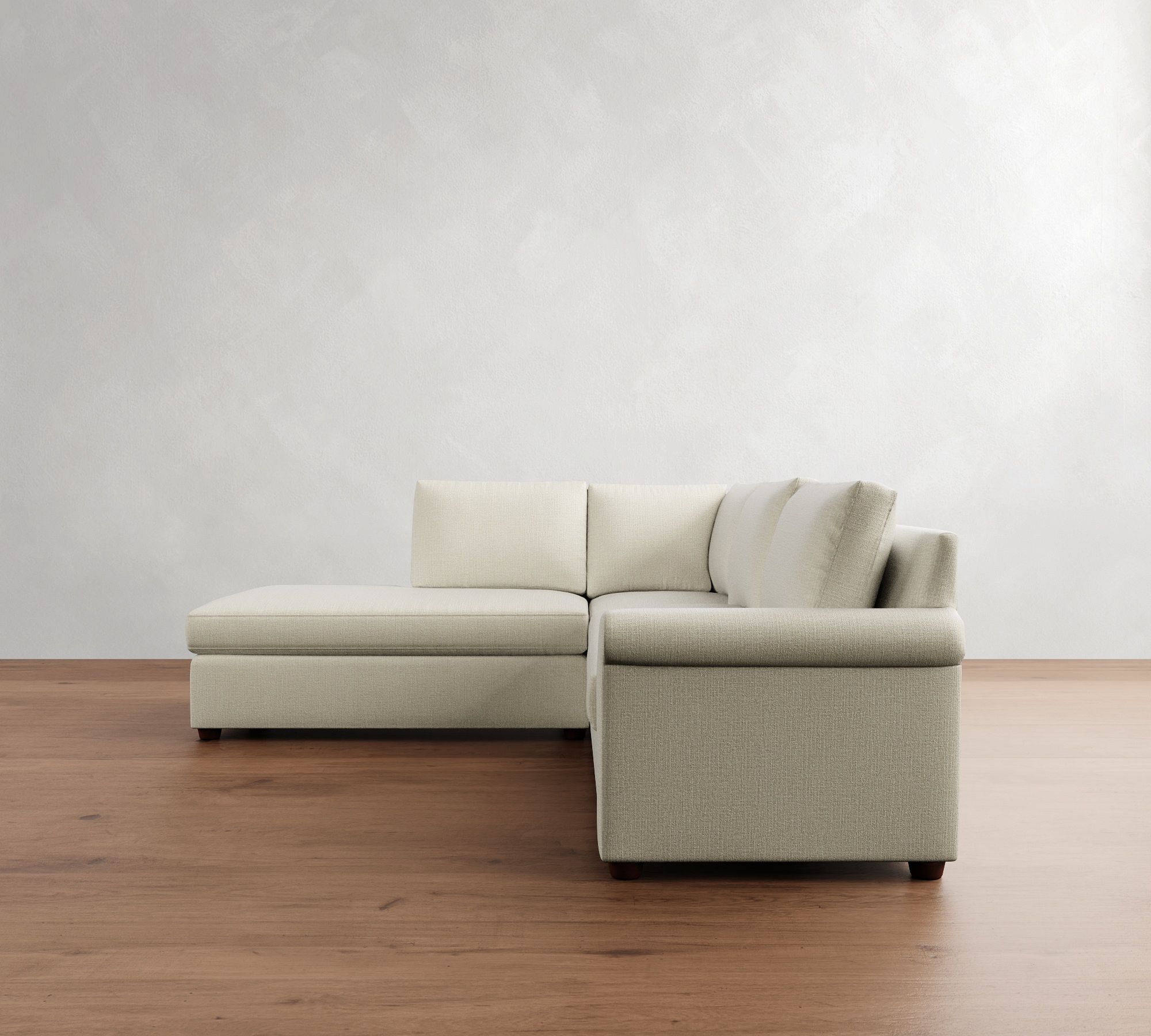 Cameron Modern Roll Arm 3-Piece Bumper Sectional (100") - thumbnail 2