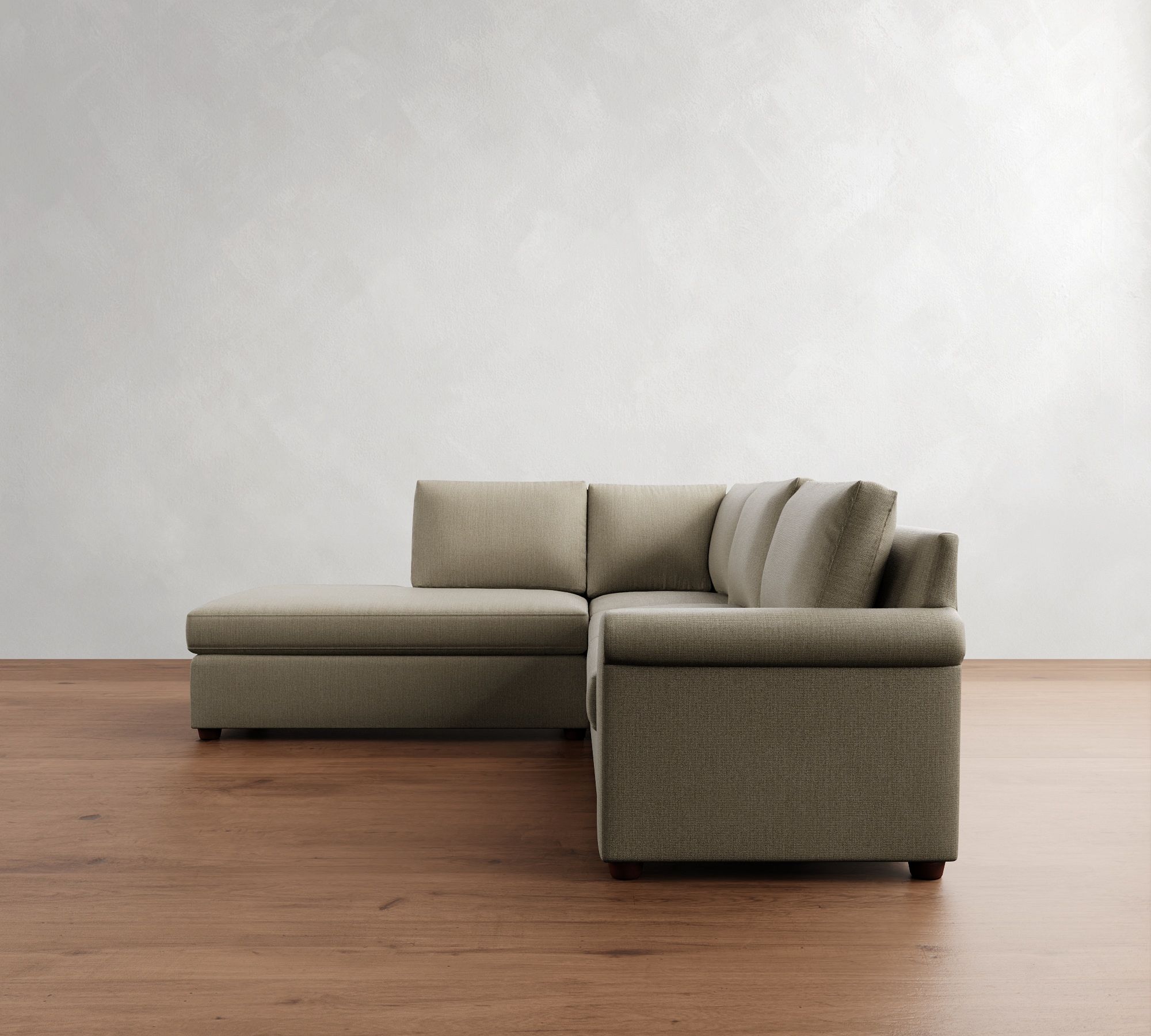 Cameron Modern Roll Arm 3-Piece Bumper Sectional (100") - thumbnail 3
