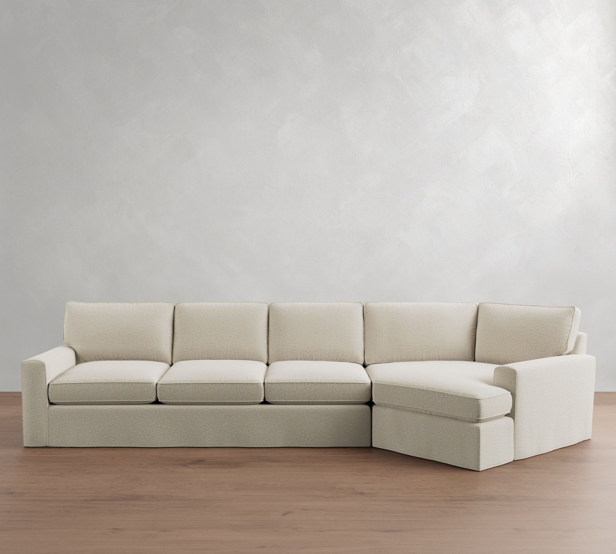 Pearce Square Arm Deep Seat Slipcovered Cuddle Chaise Sectional (137"&ndash;167") - thumbnail 8