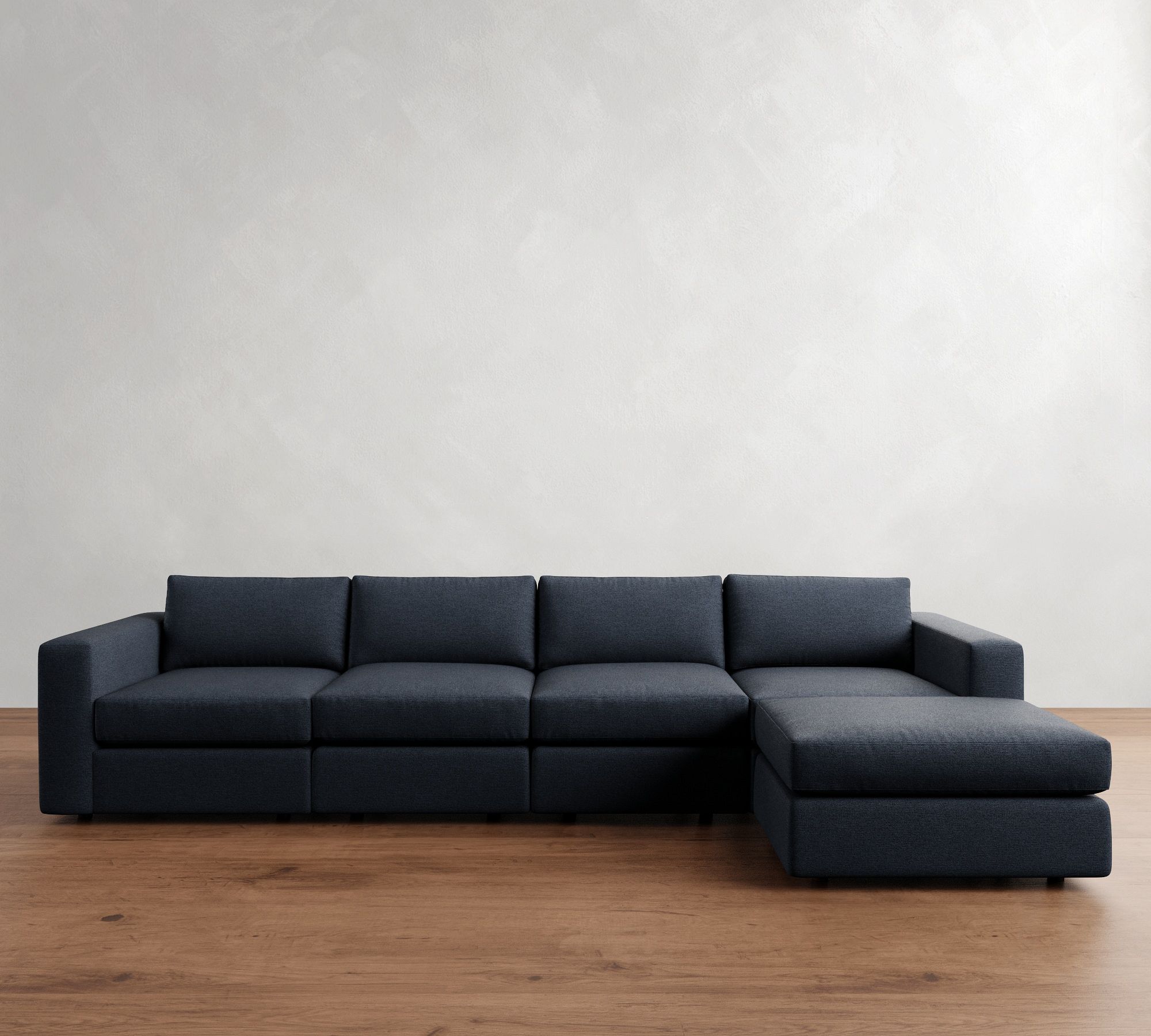 Carmel Square Arm Modular Chaise Sectional (113"&ndash;144")