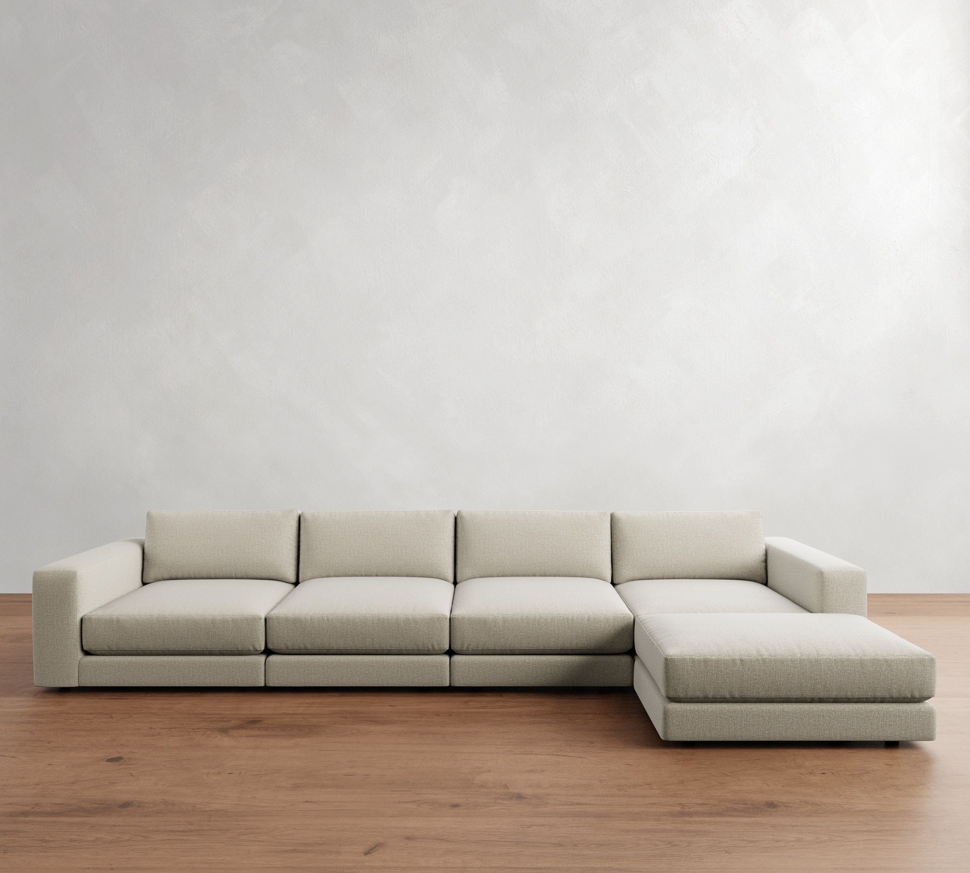 Carmel Square Arm Lounge Modular Chaise Sectional (113"&ndash;144")