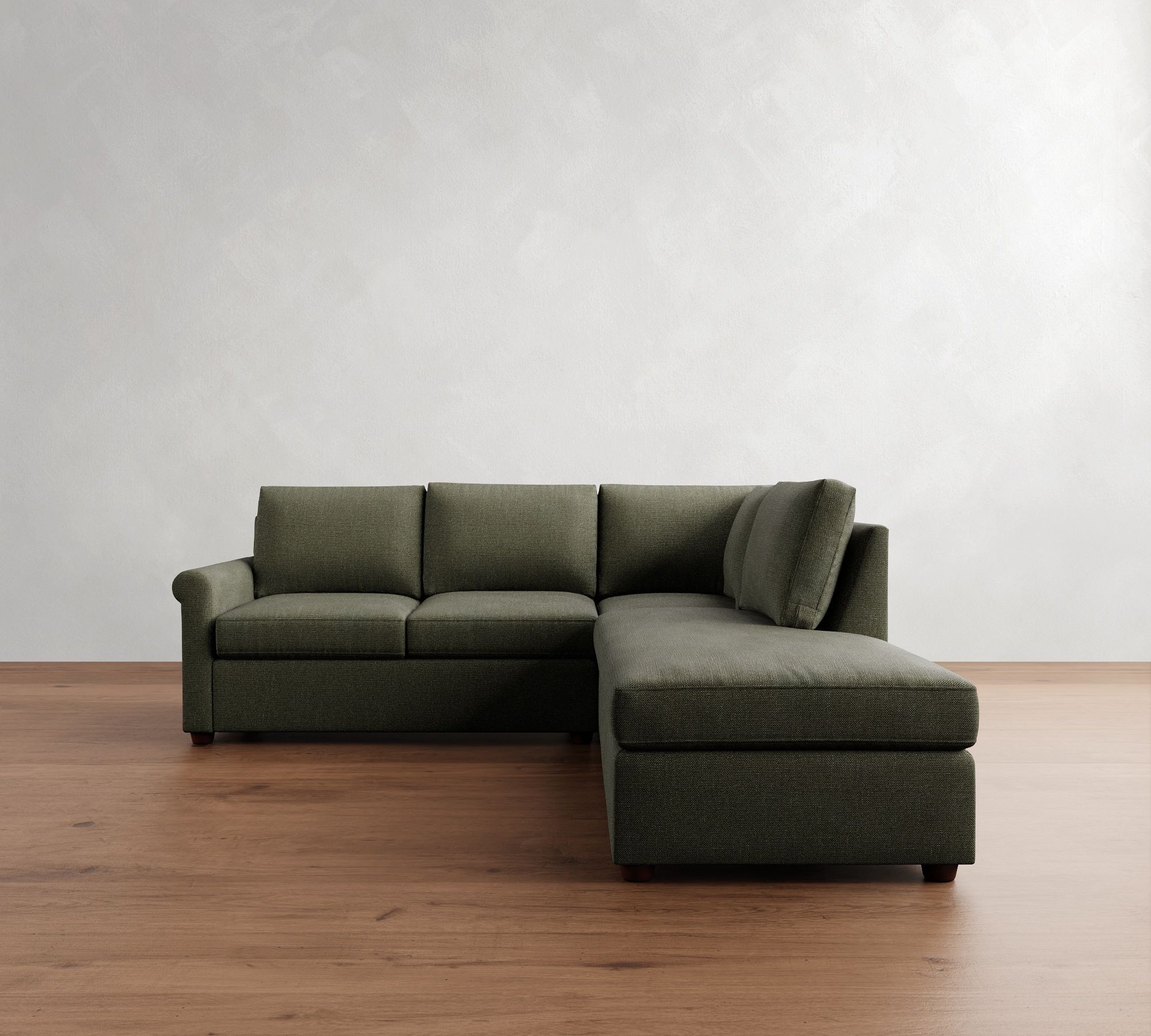 Cameron Modern Roll Arm 3-Piece Bumper Sectional (100") - thumbnail 9