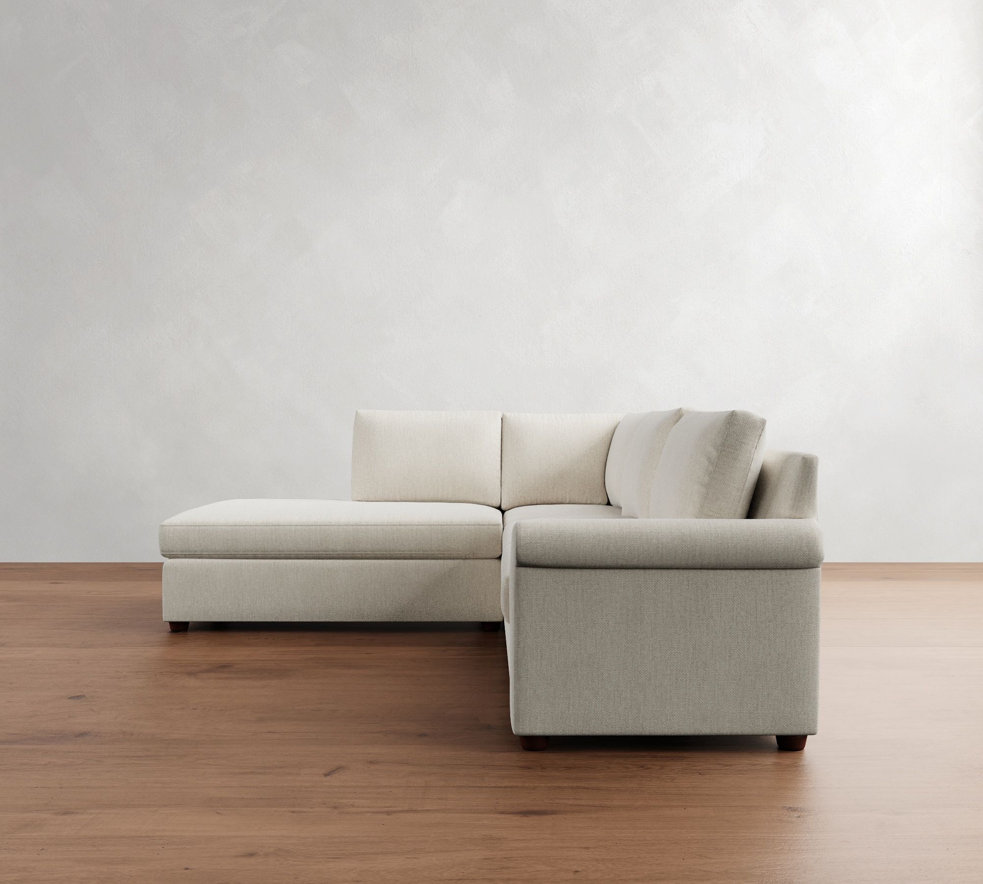Cameron Modern Roll Arm 3-Piece Bumper Sectional (100")