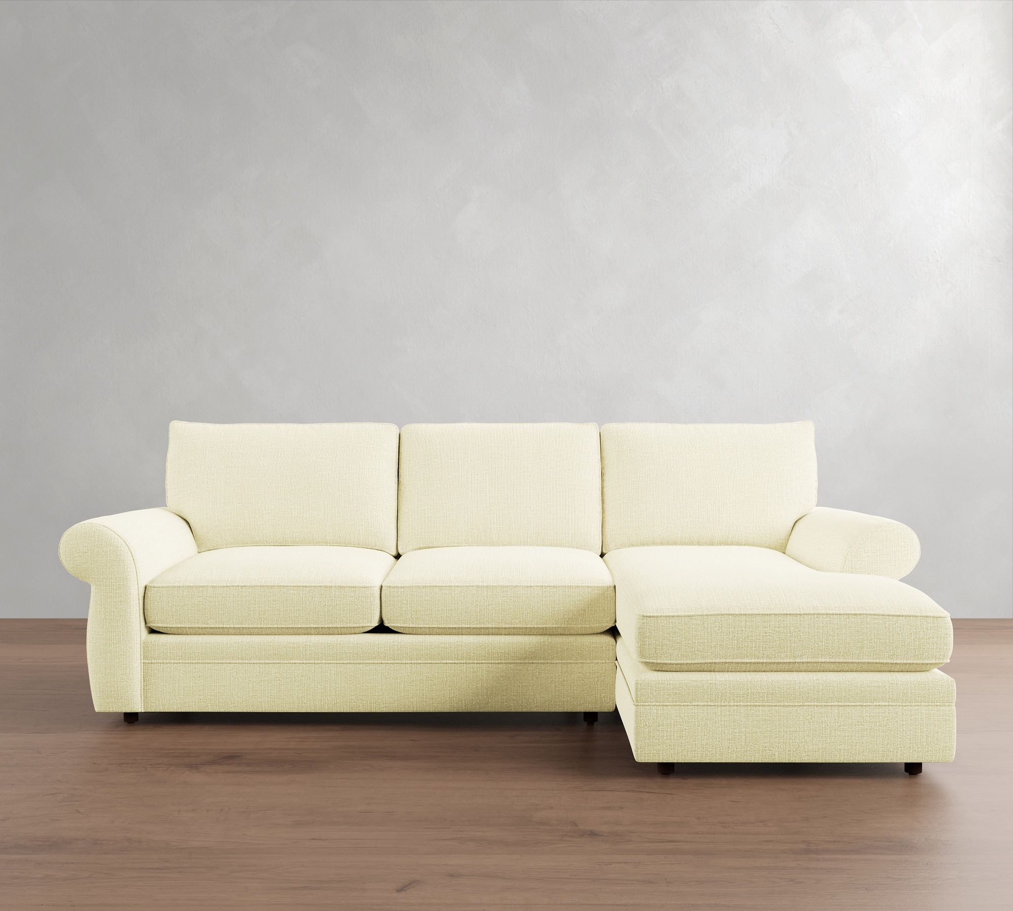 Pearce Roll Arm Deep Seat Chaise Sectional (110"&ndash;150")