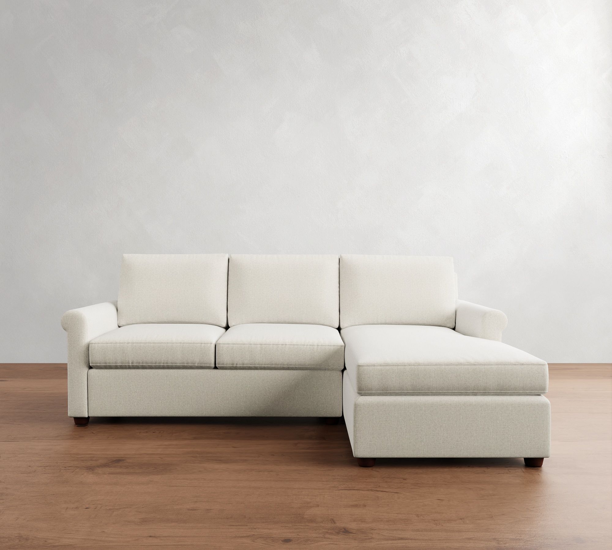 Cameron Modern Roll Arm Chaise Sectional (100")