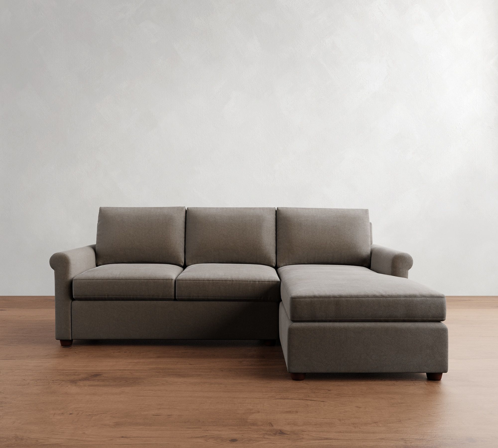 Cameron Modern Roll Arm Chaise Sectional (100") - thumbnail 2