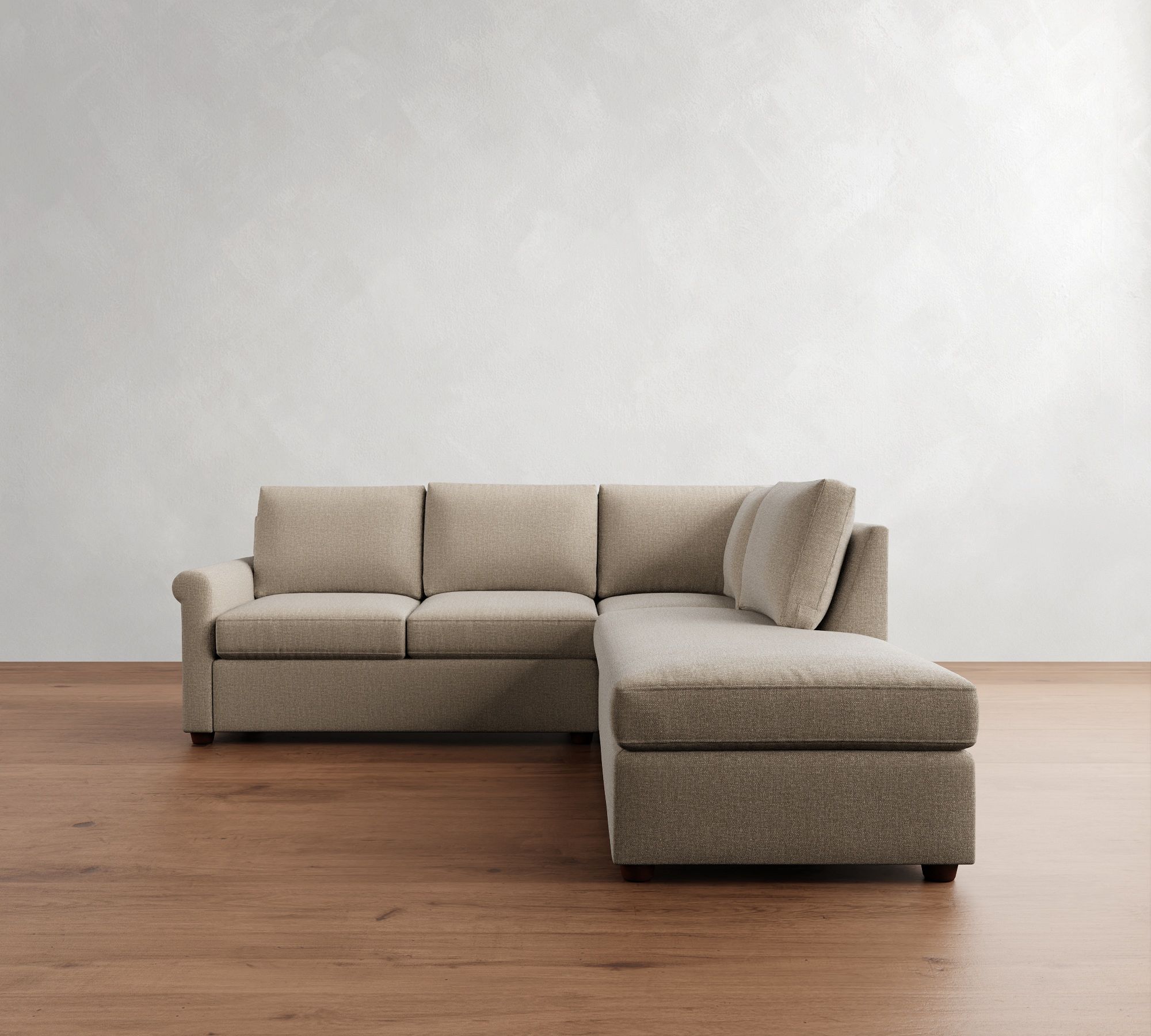 Cameron Modern Roll Arm 3-Piece Bumper Sectional (100") - thumbnail 10
