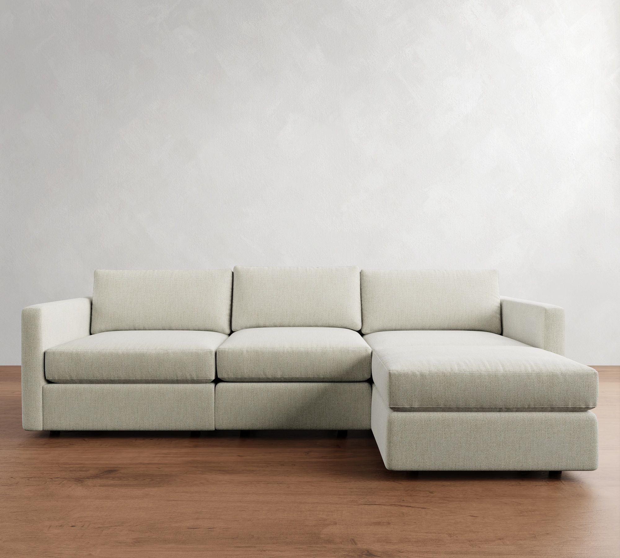Carmel Slim Arm Modular Chaise Sectional (107"&ndash;139")