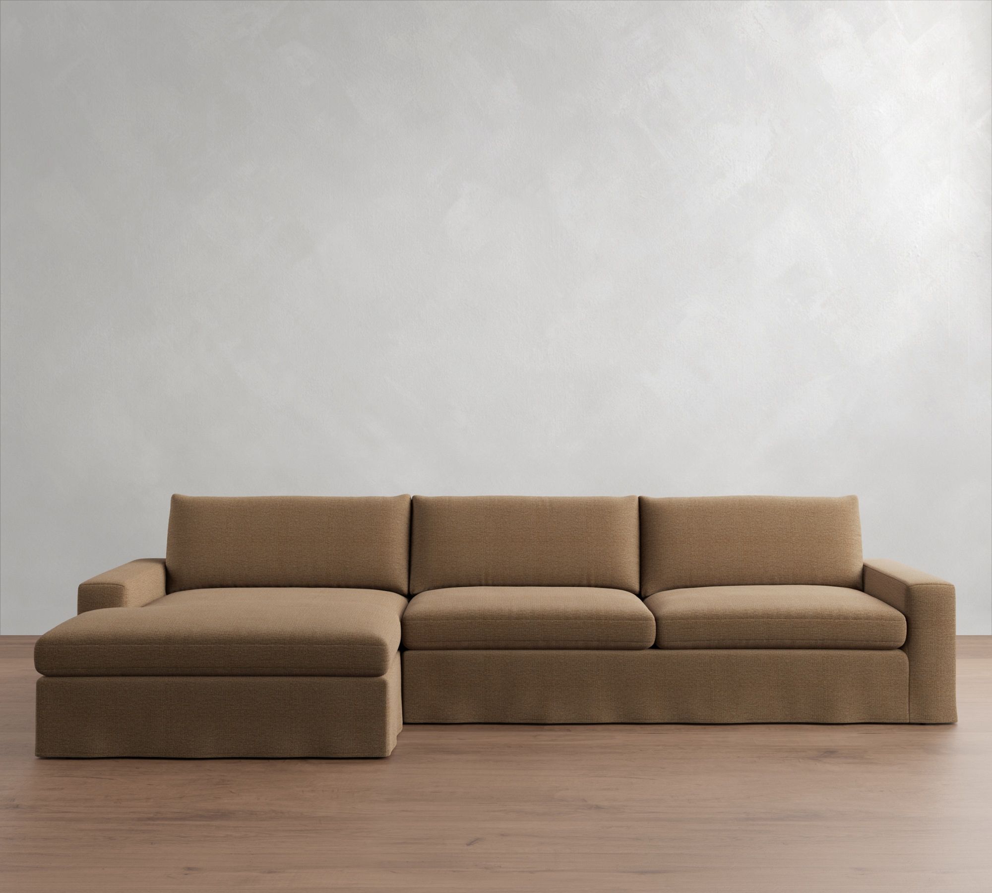 Sierra Slipcovered Chaise Sectional (137"&ndash;154")
