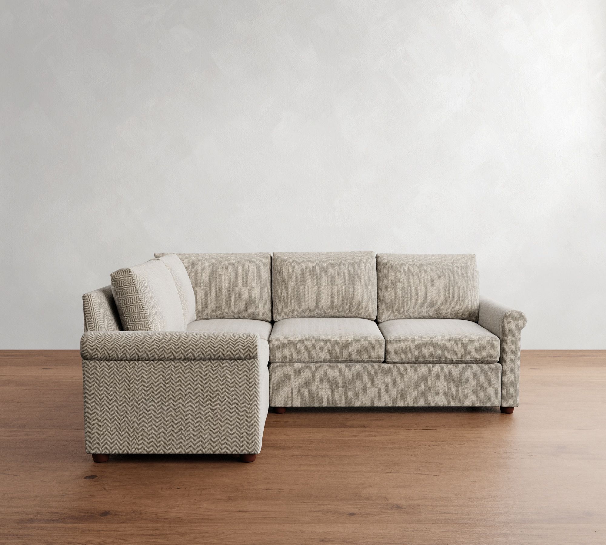 Cameron Modern Roll Arm 3-Piece Sectional (100")