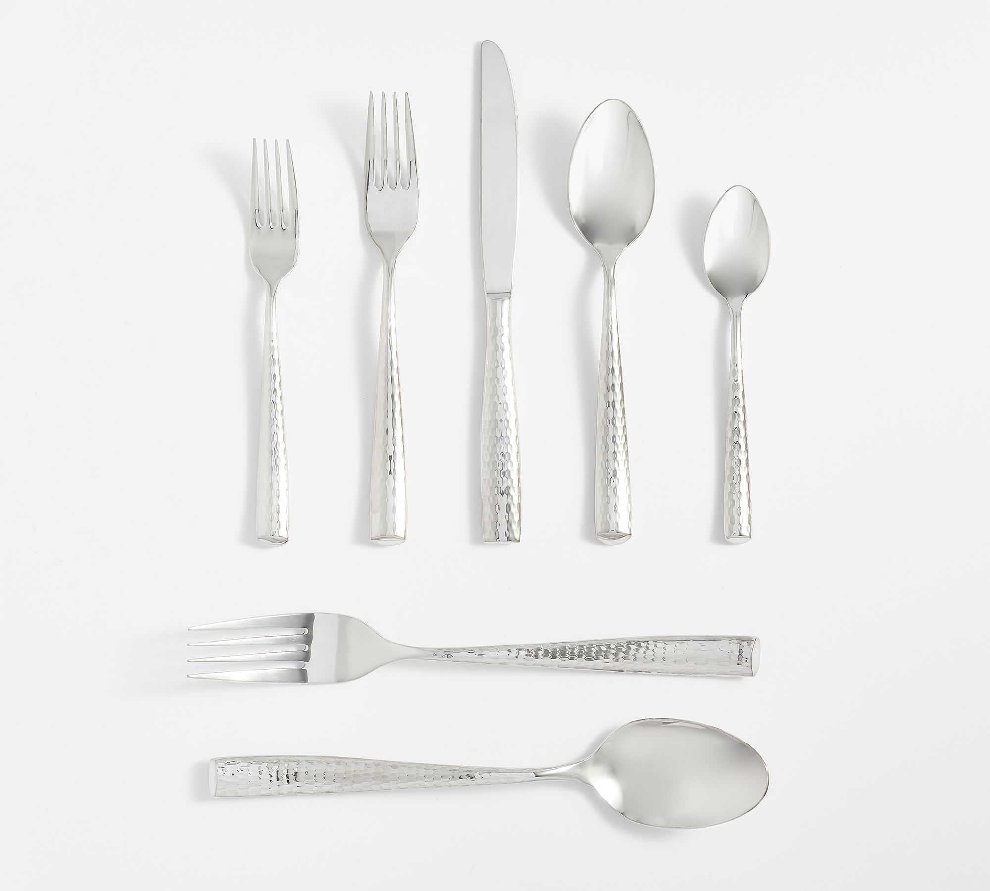 Shiny Hammered Handcrafted Flatware Sets - thumbnail 3