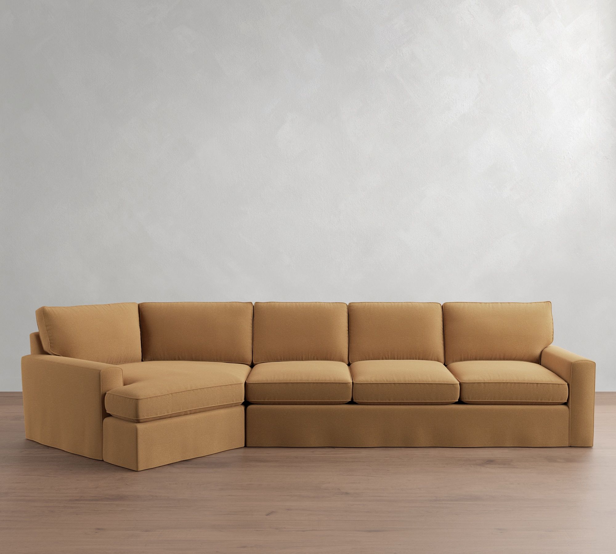 Pearce Square Arm Deep Seat Slipcovered Cuddle Chaise Sectional (137"&ndash;167") - thumbnail 5