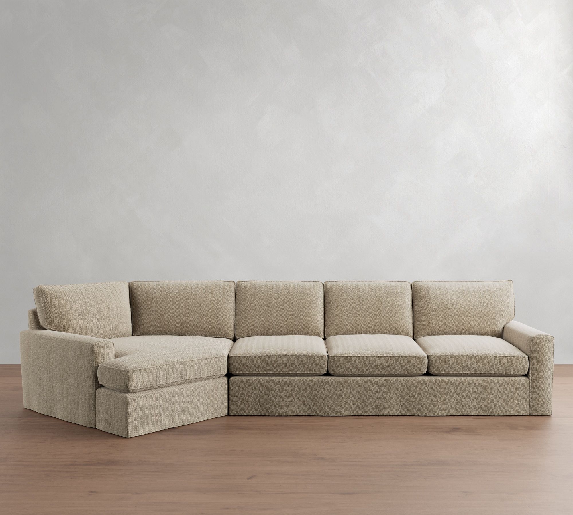 Pearce Square Arm Deep Seat Slipcovered Cuddle Chaise Sectional (137"&ndash;167") - thumbnail 7