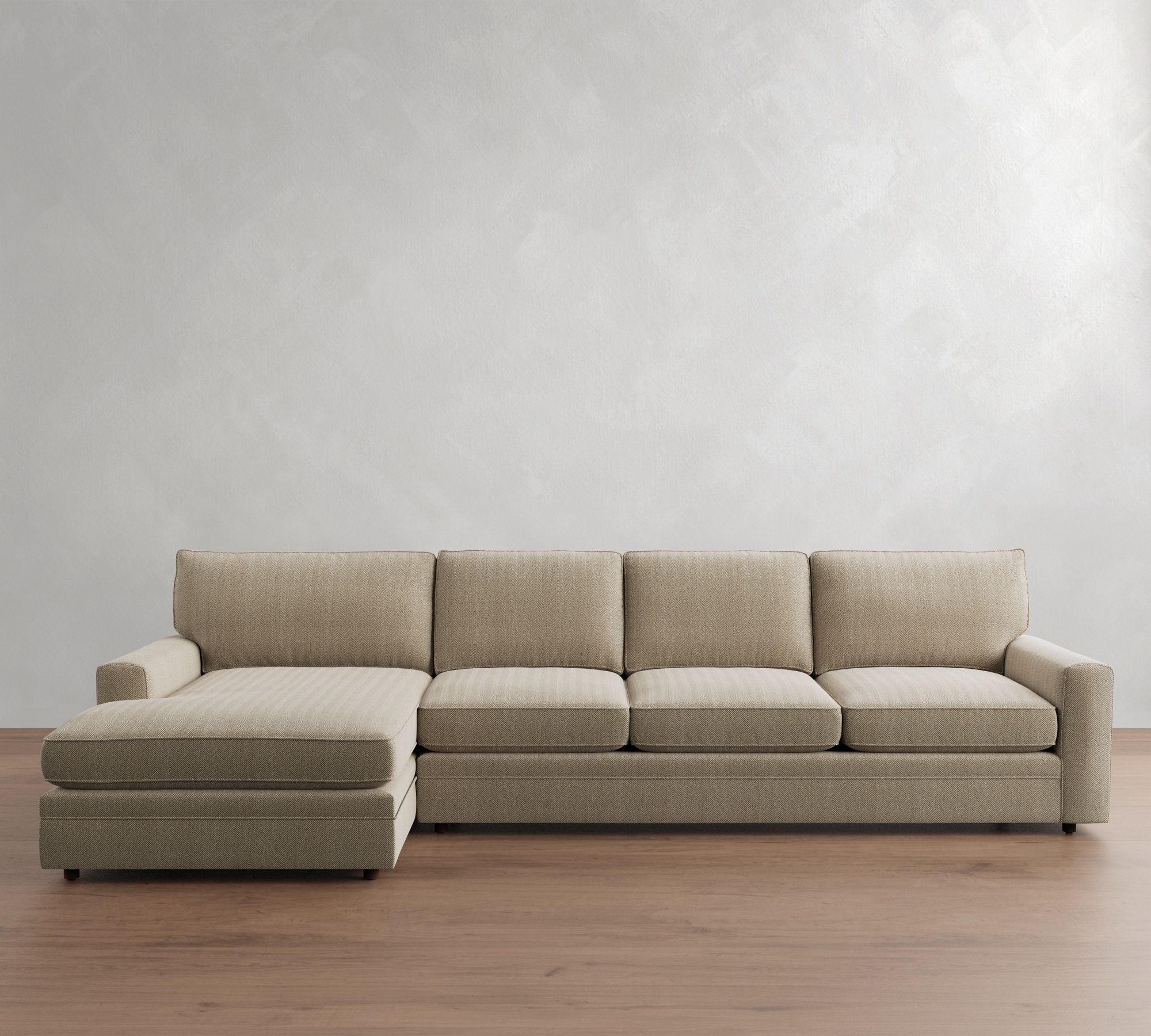 Pearce Square Arm Deep Seat Chaise Sectional (101"&ndash;141") - thumbnail 4