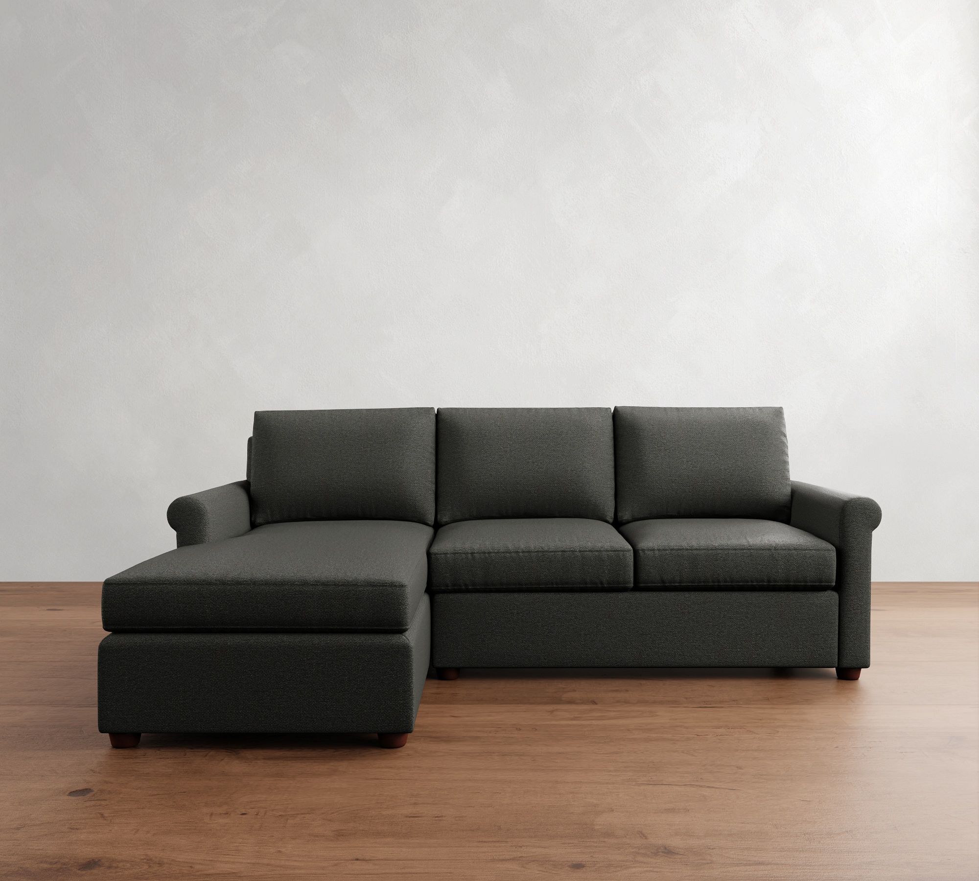 Cameron Modern Roll Arm Chaise Sectional (100") - thumbnail 4