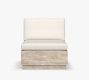 Indio Eucalyptus Modern Platform Armless Outdoor Lounge Chair