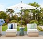 Indio Eucalyptus Modern Platform Armless Outdoor Lounge Chair