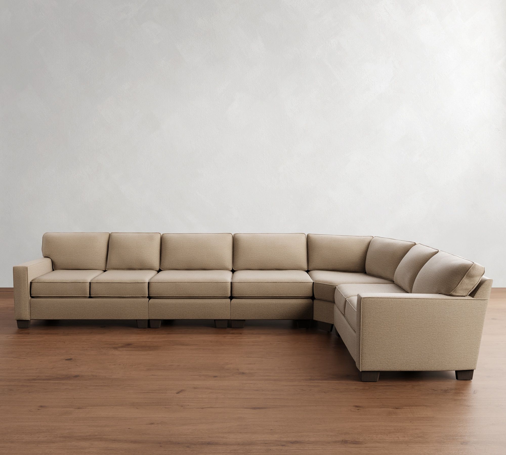 Buchanan Square Arm 5-Piece Curved Wedge Sectional (162")