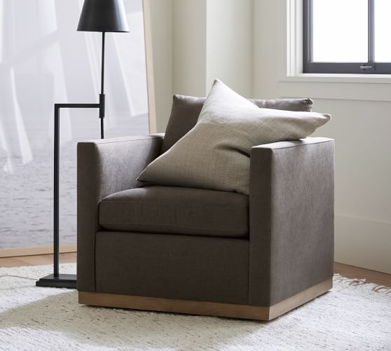 Jake Seadrift Wood Base Swivel Chair by Pottery Barn