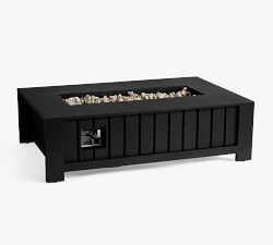 Malibu Metal Rectangular Fire Pit Table with Lid Cover (50")
