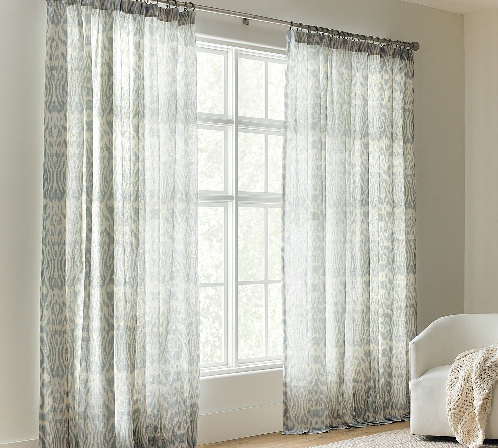 Vega Ikat Linen Cotton Curtain by Pottery Barn