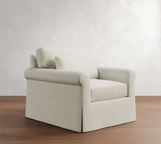 York Roll Arm Deep Seat Slipcovered Chair by Pottery Barn