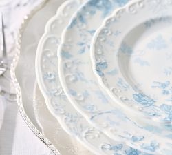 LoveShackFancy Rose Porcelain Appetizer Plates - Set of 4