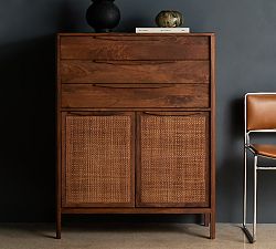 Dolores Cane 3-Drawer Tall Dresser (34")