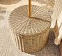 Huntington Wicker Round Outdoor Umbrella Stand Side Table (28")