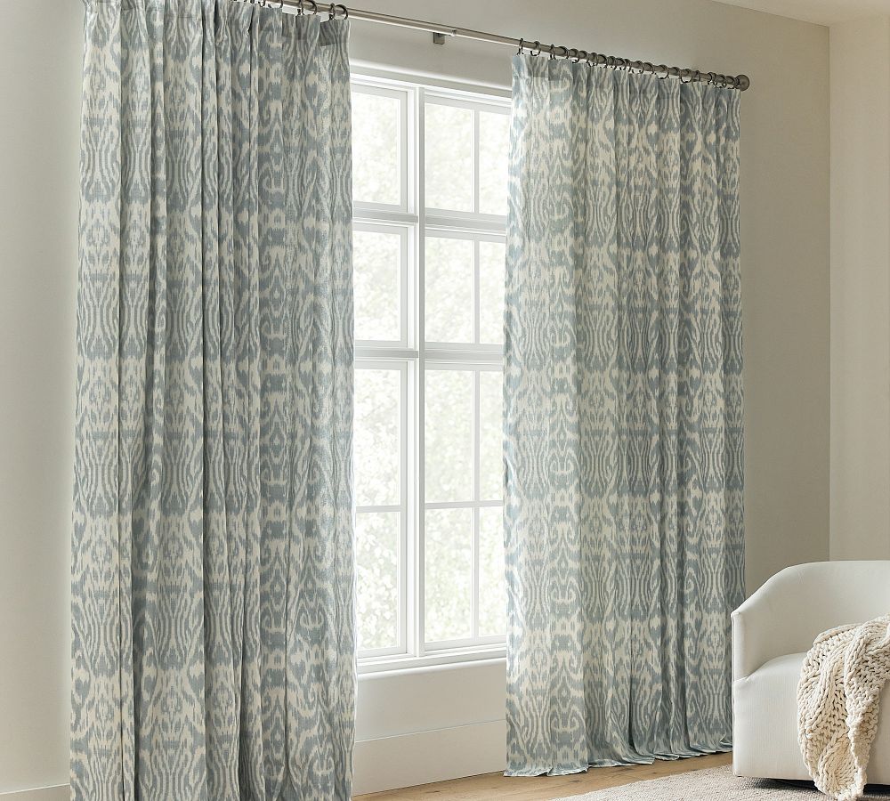 Vega Ikat Linen Cotton Blackout Curtain by Pottery Barn