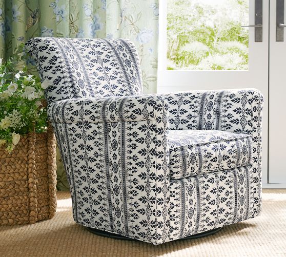 Irving Roll Arm Swivel Chair by Pottery Barn
