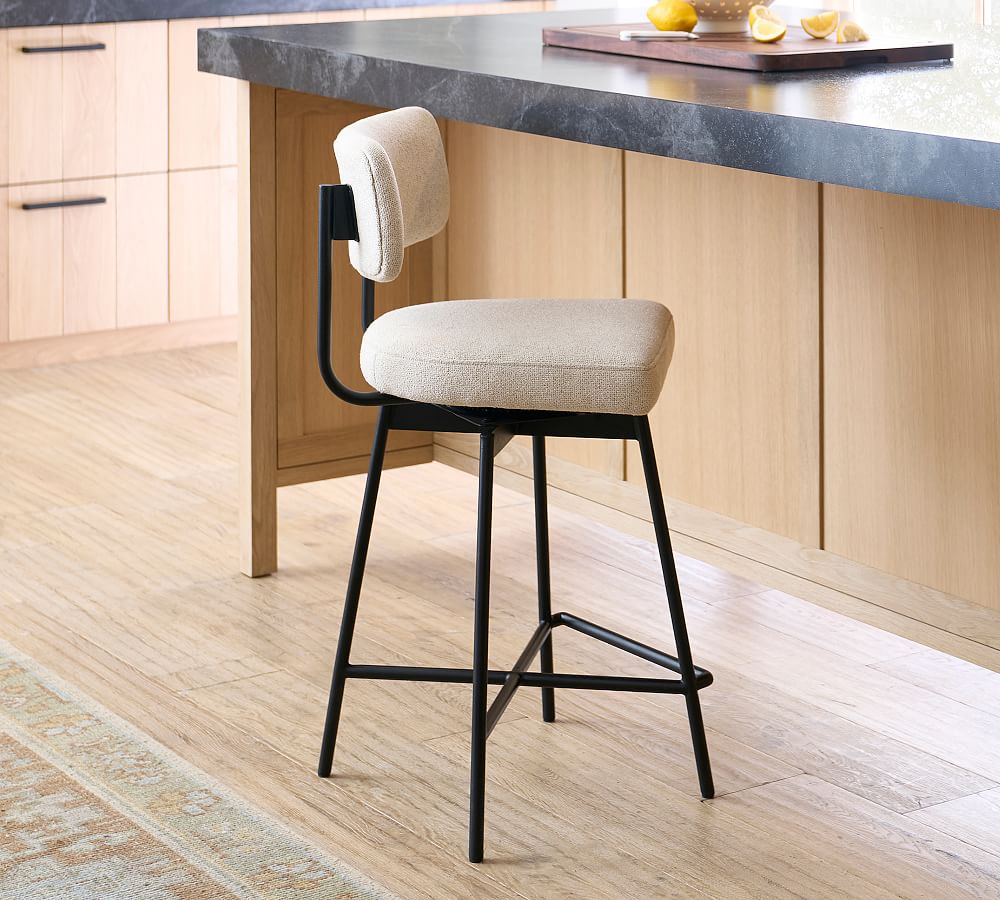 Maison Upholstered Swivel Stool by Pottery Barn