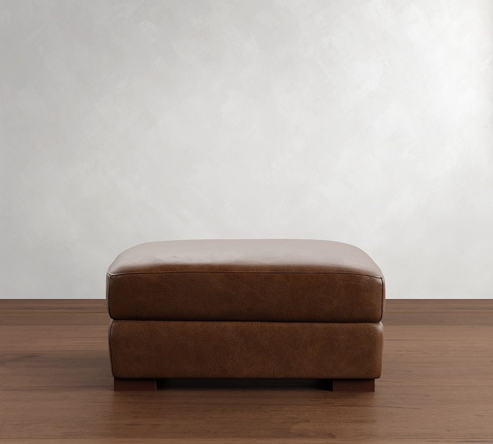 Turner Leather Ottoman by Pottery Barn