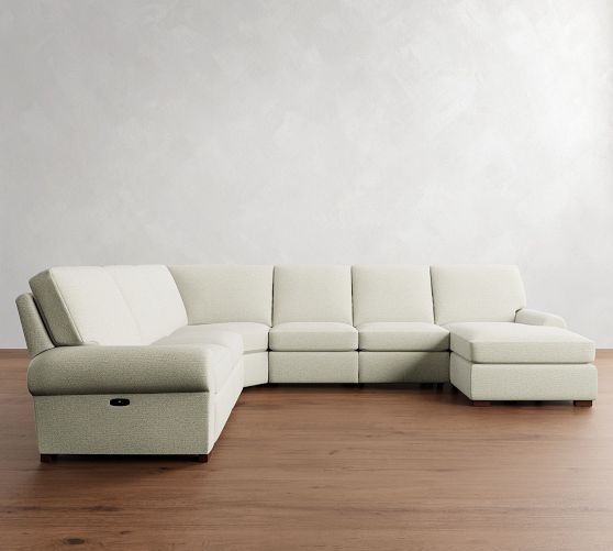 Turner Roll Arm Power Reclining L-Shaped Chaise Sectional (147"-160") by Pottery Barn