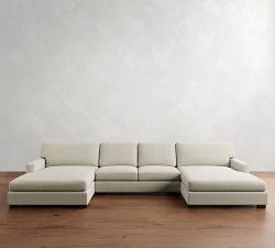 Turner Square Arm Double Chaise Sectional (134"&ndash;155")
