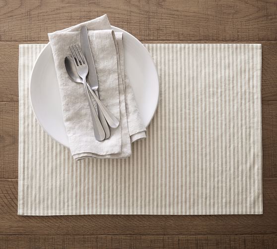 Wheaton Striped Linen/Cotton Placemats - Set of 4