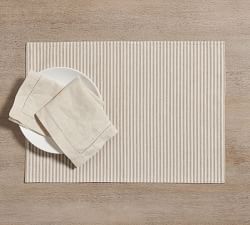 Wheaton Striped Linen/Cotton Placemats - Set of 4