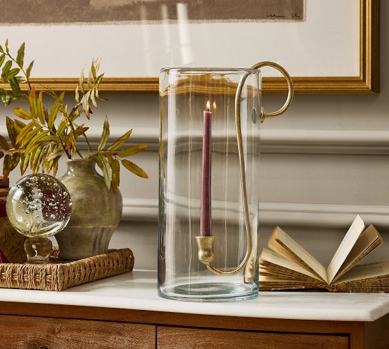 Arlo Brass Hurricane Candle Holder