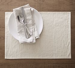 Wheaton Striped Linen/Cotton Placemats - Set of 4